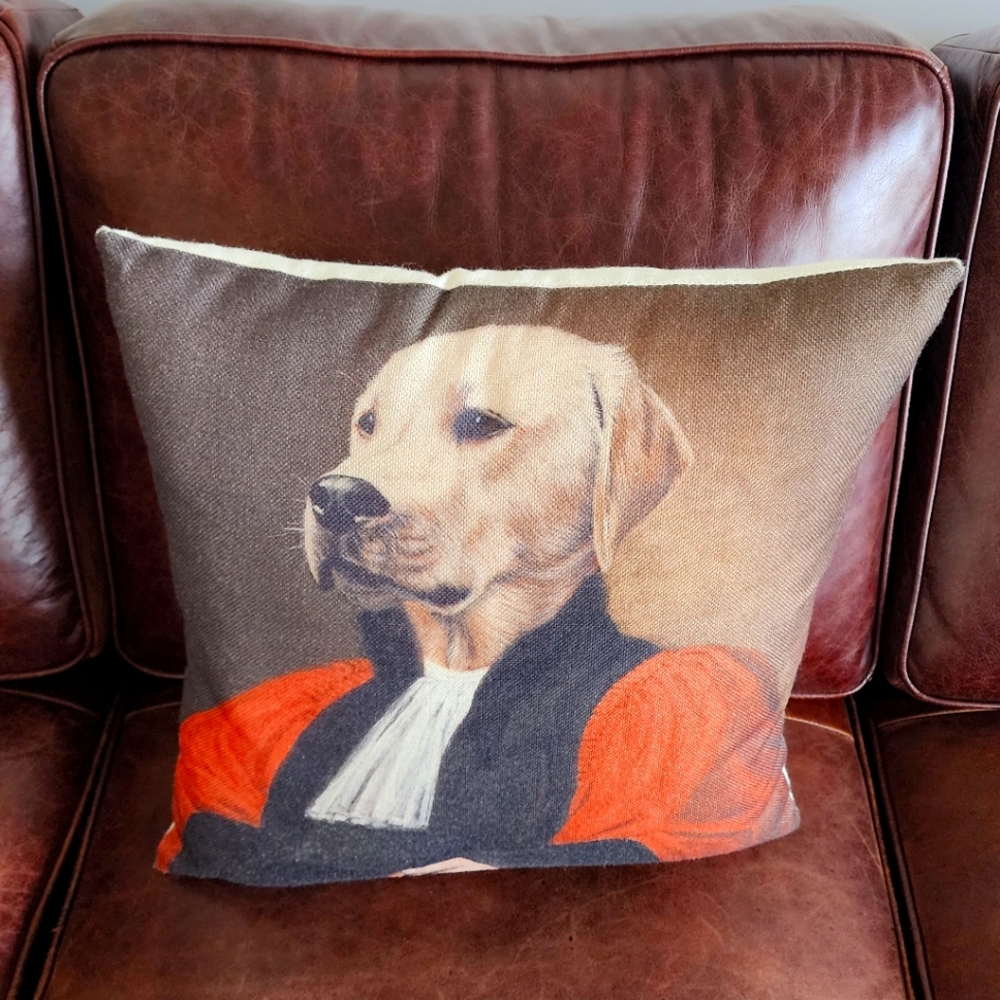 Dog Portrait Throw Pillow Cover #2